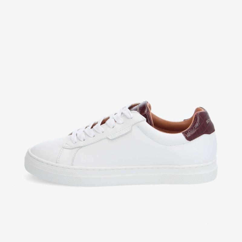 SPARKLE SNEAKER W - NAPPA/KROCO - WHITE/BURGUNDY